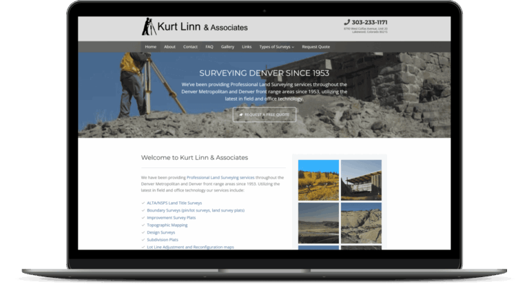 Kurt Linn Surveying website mockup