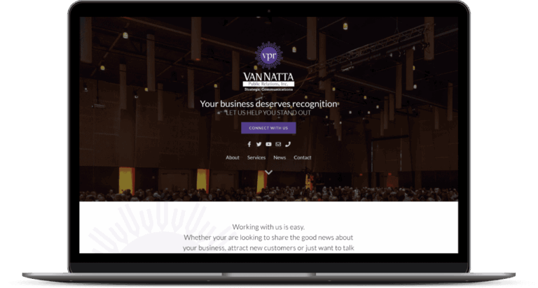 VanNatta Public Relations website mockup