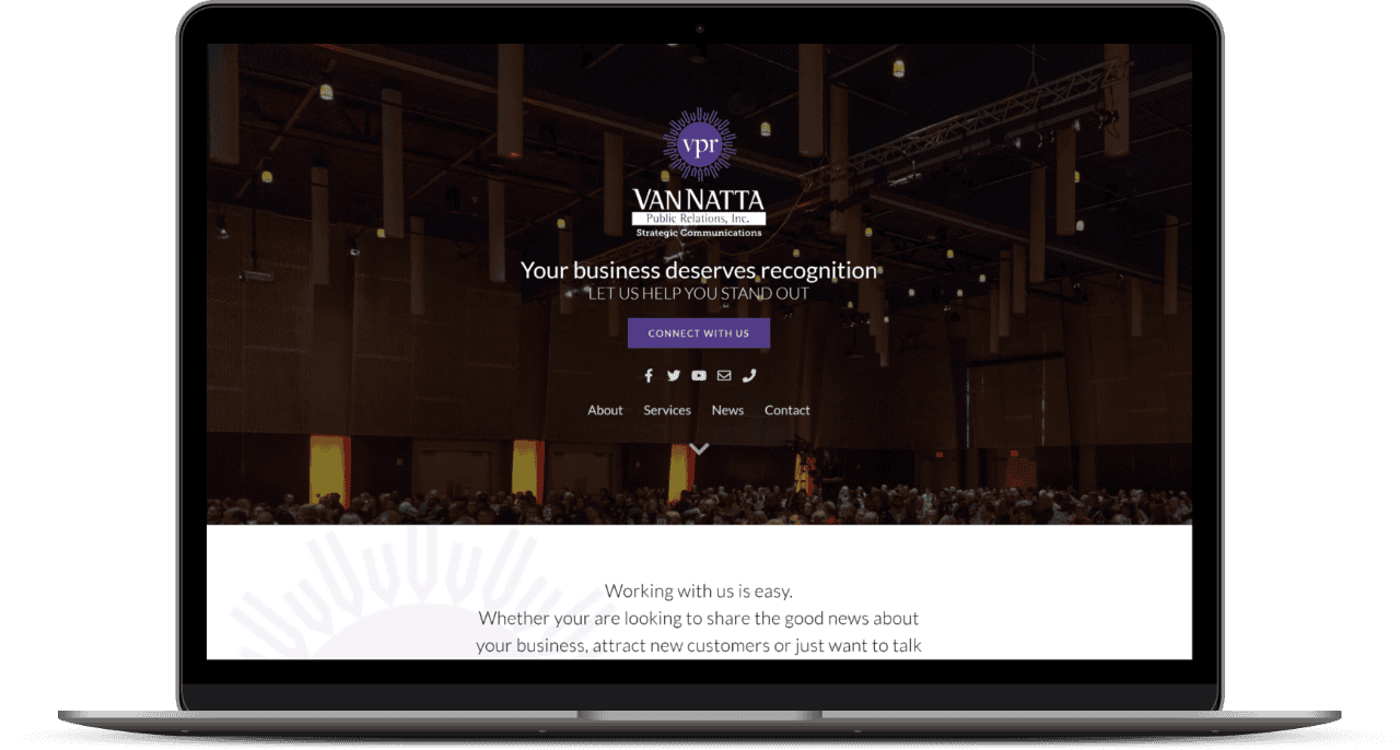 VanNatta Public Relations website mockup
