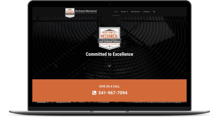 Northwest Mechanical website mockup