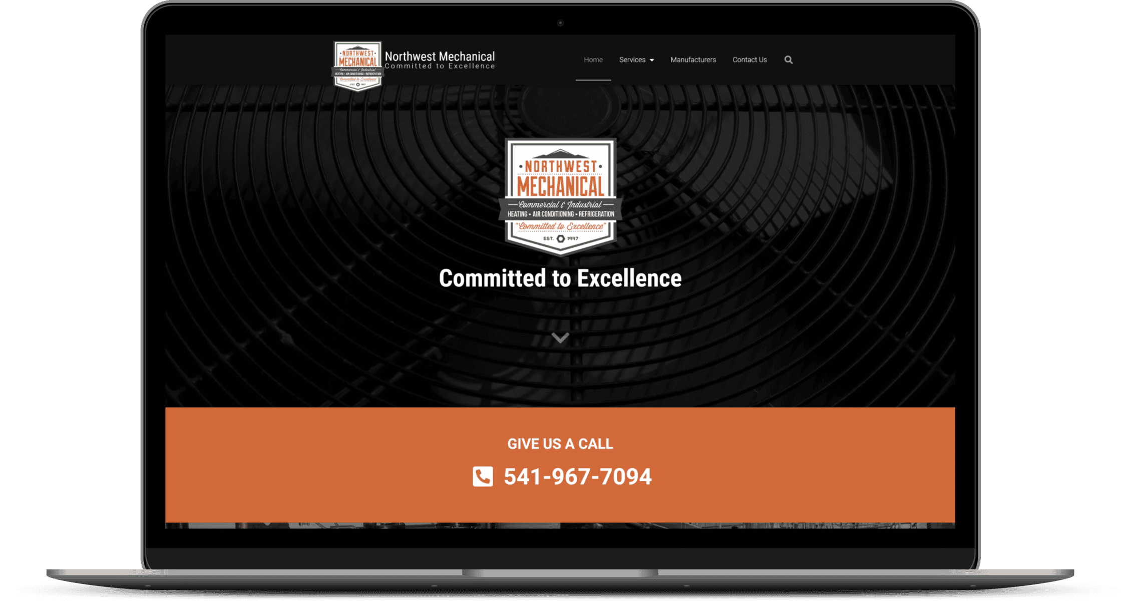 Northwest Mechanical website mockup