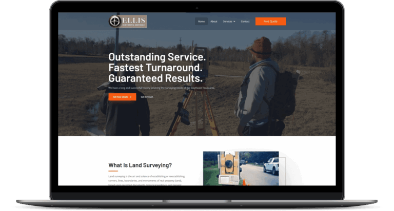 Ellis Surveying Services website mockup