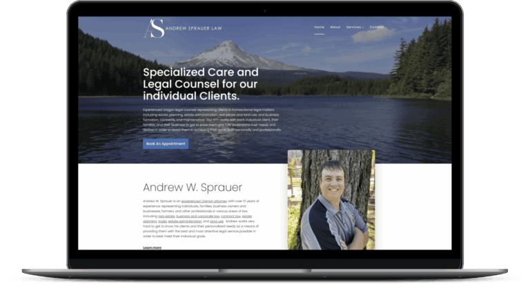 Andrew Sprauer Law website mockup