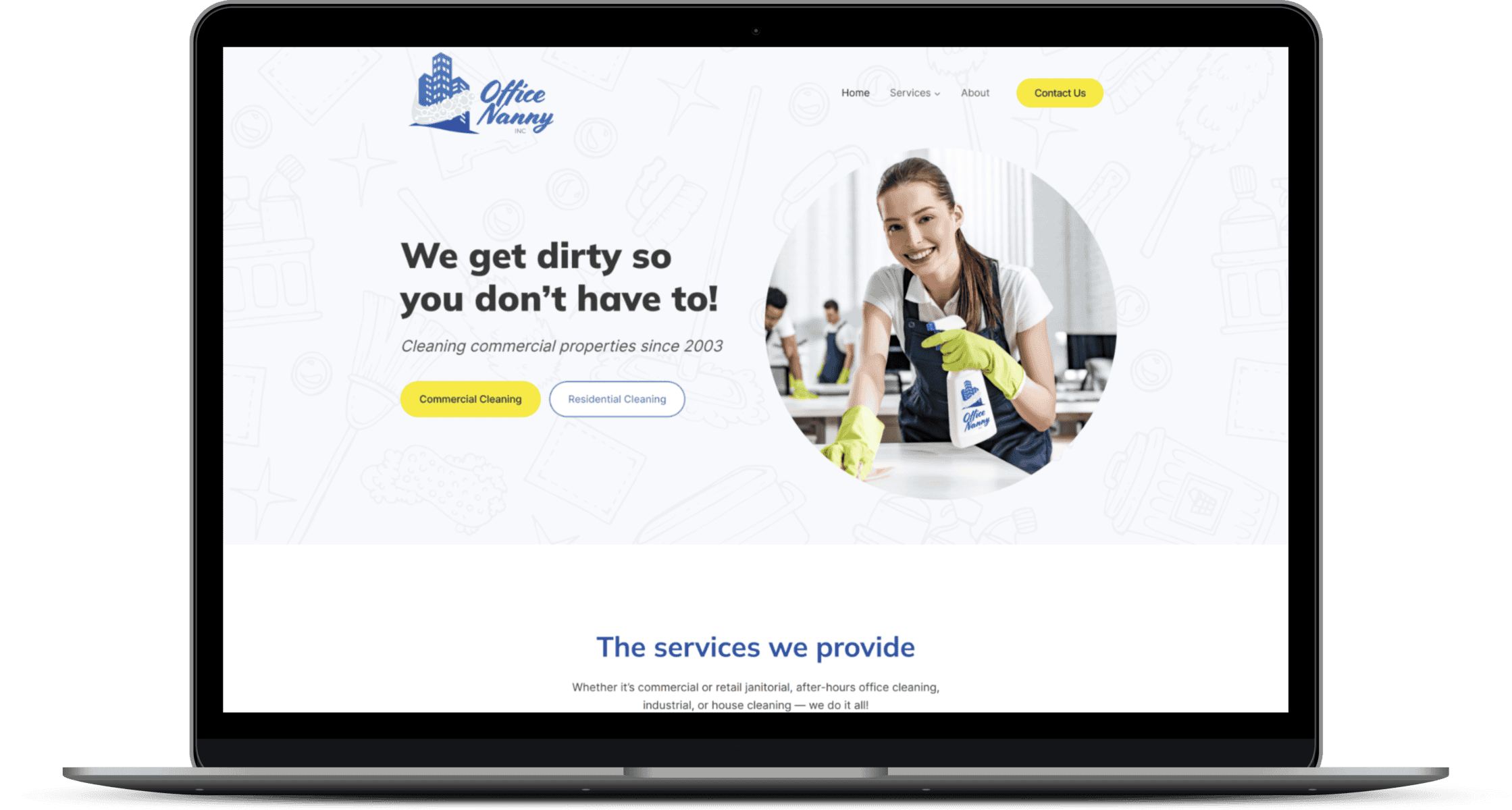Office Nanny website mockup