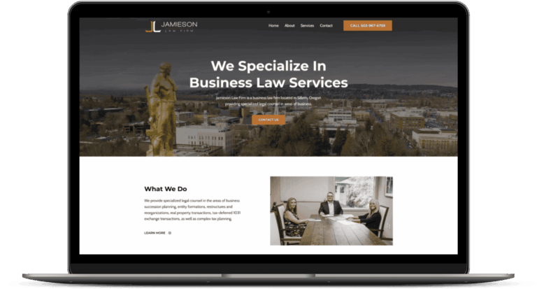 Jamieson Law Firm website mockup