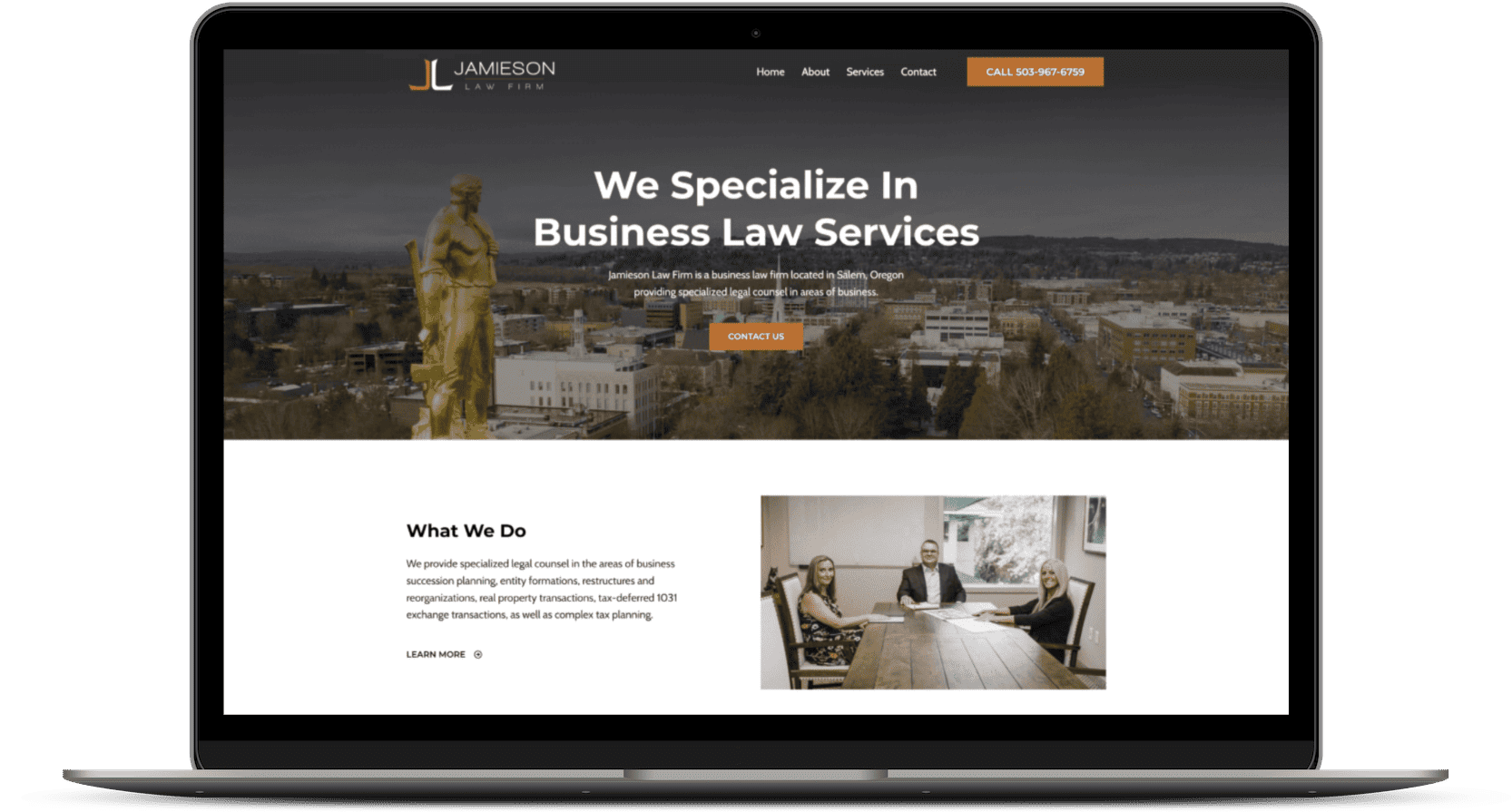 Jamieson Law Firm website mockup
