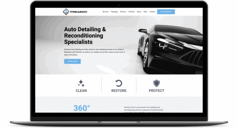 Kreasion website mockup