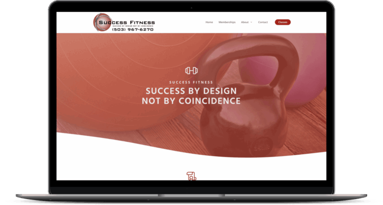 Success Fitness website mockup
