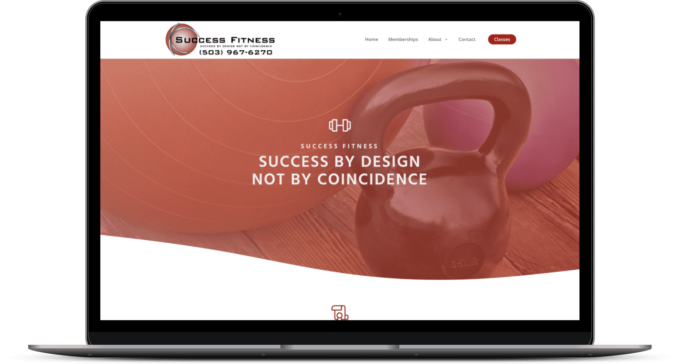 Success Fitness website mockup