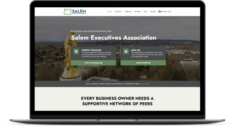 Salem Executives Association website mockup