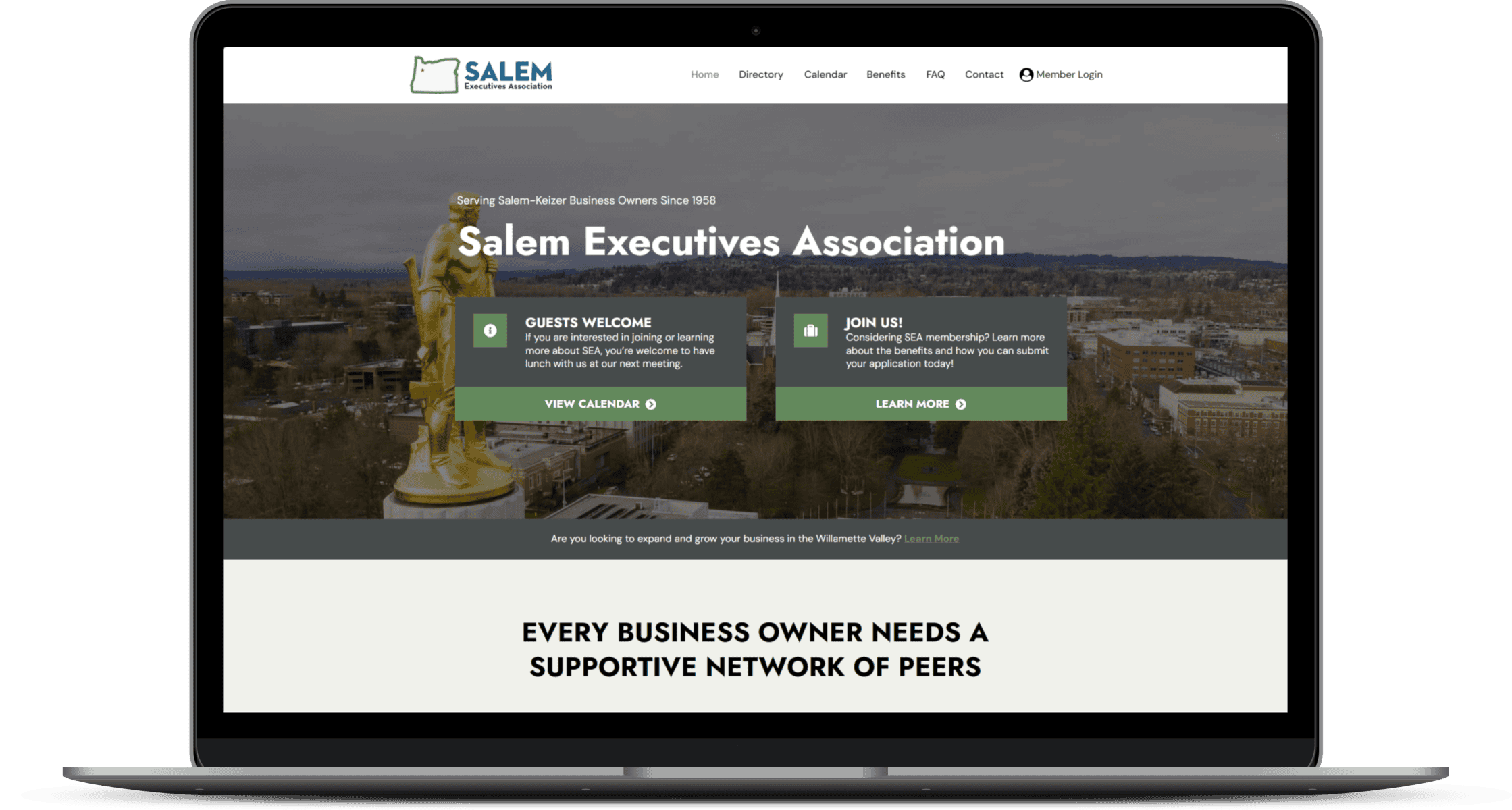 Salem Executives Association website mockup