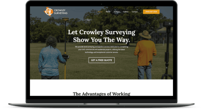 Crowley Surveying website mockup