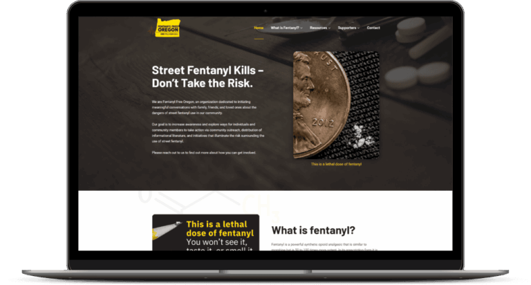 Fentanyl-Free Oregon website mockup