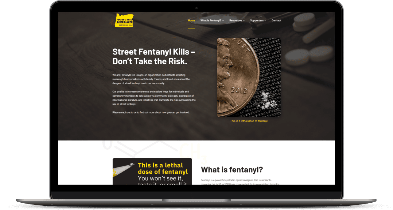 Fentanyl-Free Oregon website mockup