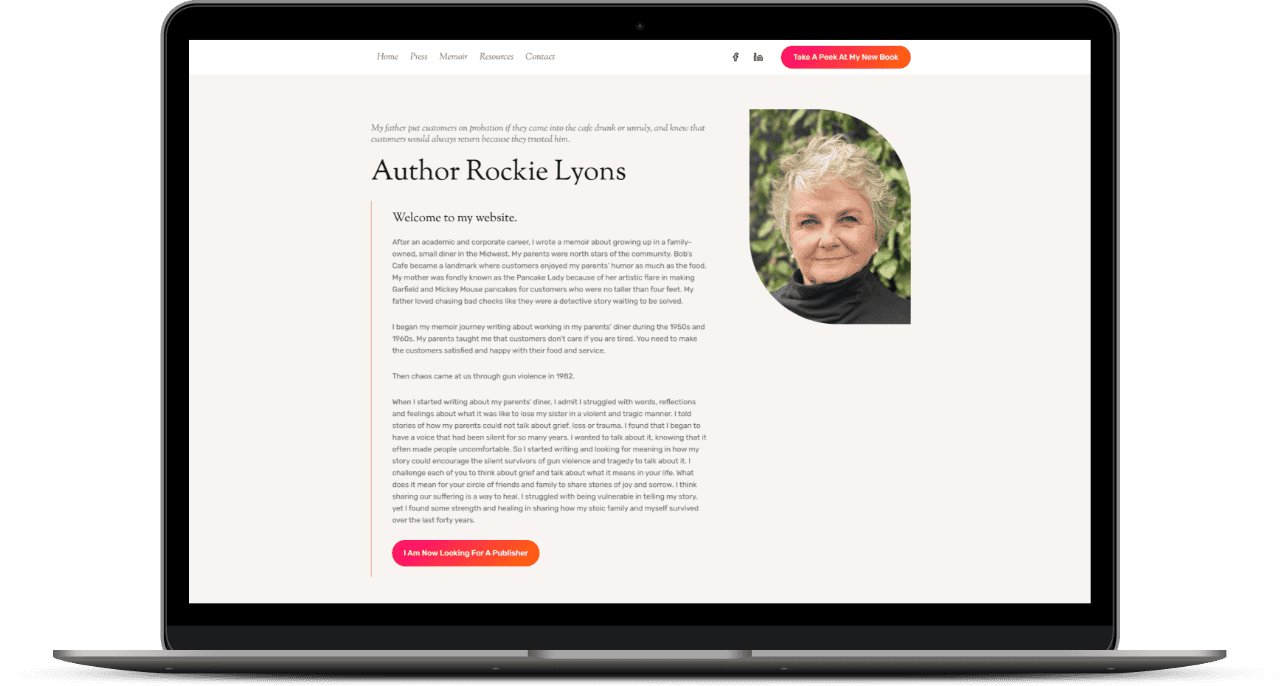 Rockie Lyons website mockup