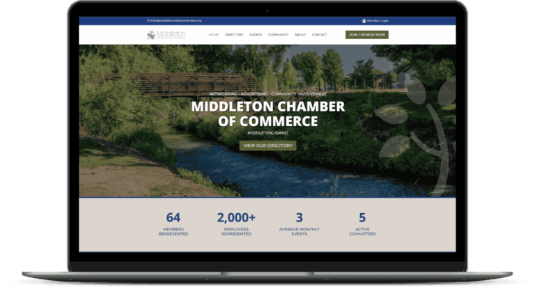 Middleton Chamber of Commerce website mockup