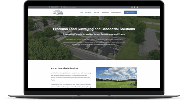 Land-Tech Services website mockup